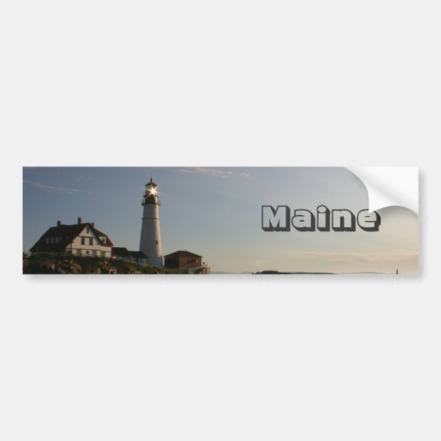 Maine Lighthouse Bumper Sticker (Front)