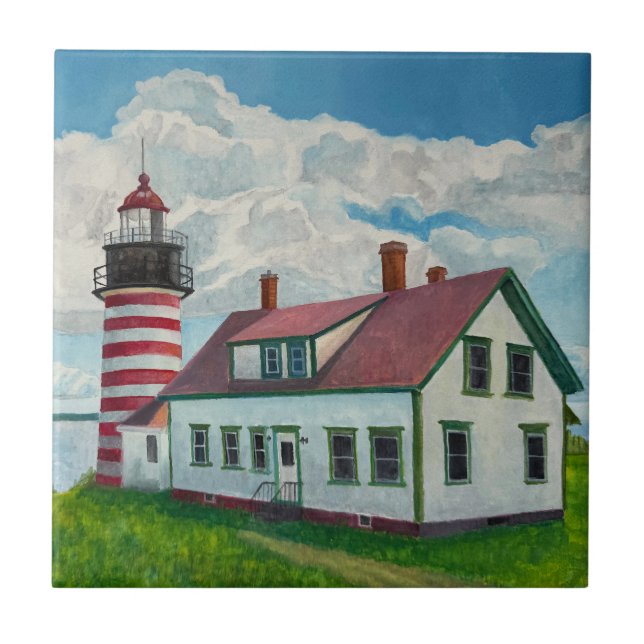 Maine Lighthouse Ceramic Tile (Front)