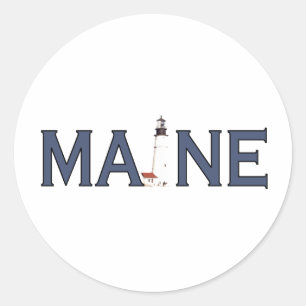Maine Lighthouse Classic Round Sticker