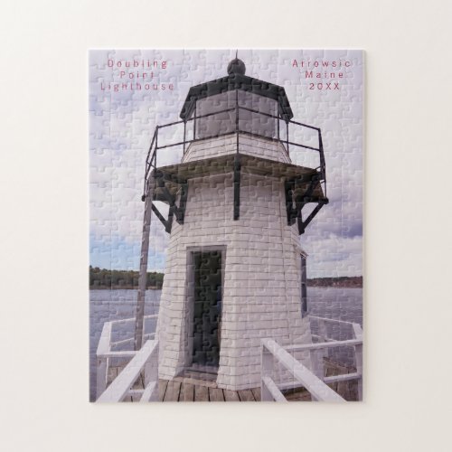 Maine Lighthouse Doubling Point Date Visited Jigsaw Puzzle
