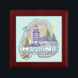 Maine Lighthouse Gift Box<br><div class="desc">Maine Lighthouse gift box by ArtMuvz Illustration. Matching watercolor lighthouse t shirt, apparel, nautical clothing, lighthouse collector apparel. Lighthouse gifts are a great way to show someone you care, especially if they love the ocean, the coast, or lighthouses themselves. Lighthouses are iconic symbols of hope, guidance, and safety, and they...</div>