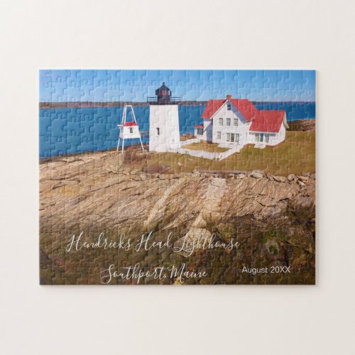 Maine Lighthouse Hendricks Head Date Visited Jigsaw Puzzle