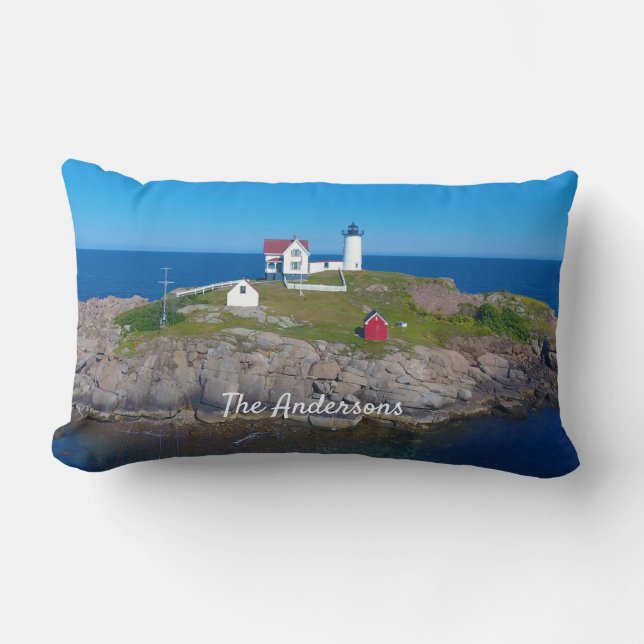 Maine Lighthouse Lumbar Pillow (Front)