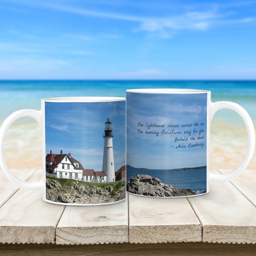 Maine Lighthouse Portland Head With Verse Coffee Mug