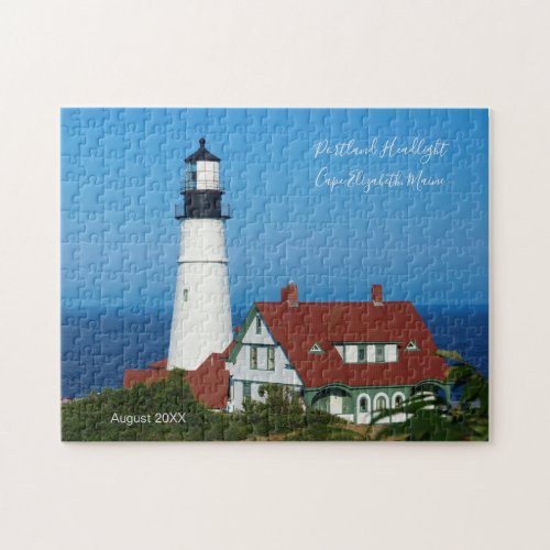 Maine Lighthouse Portland Headlight Date Visited Jigsaw Puzzle