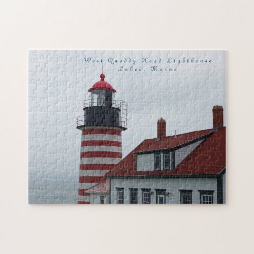 Maine Lighthouse West Quoddy Head  Lubec Jigsaw Puzzle