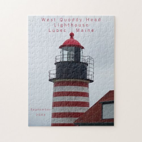 Maine Lighthouse West Quoddy Lubec Date Visited Jigsaw Puzzle