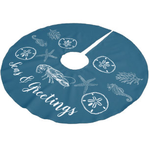Maine Lobster and Shells Tree Skirt
