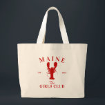 Maine lobster  Bachelorette Girls Club Large Tote Bag<br><div class="desc">Get ready to shell-ebrate in style with our Maine Lobster Bachelorette Girls Club Can Cooler. This can cooler features a fun and festive design with a Maine lobster theme, perfect for keeping your drinks cool while you party with your girls. Whether you're hitting the beach, exploring the town, or enjoying...</div>