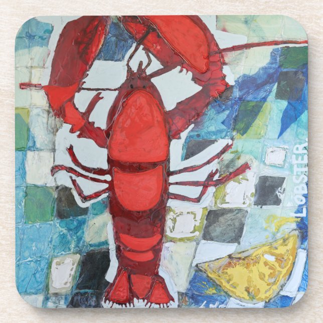 Maine Lobster Beverage Coaster (Front)