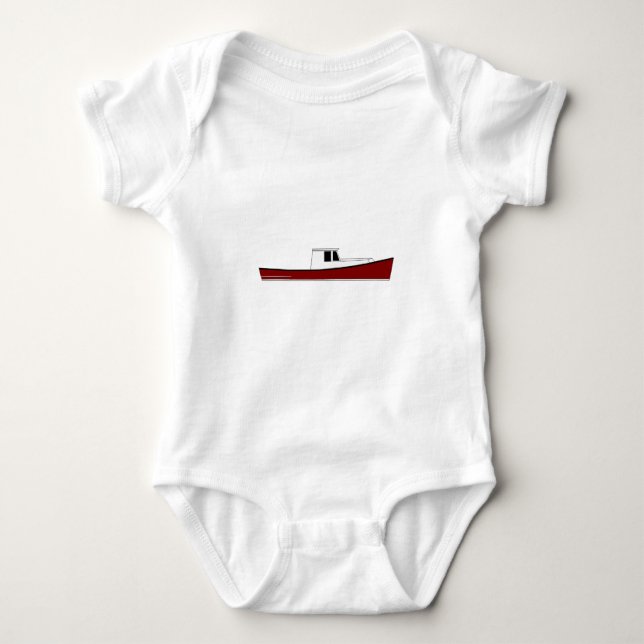 Maine Lobster Boat Baby Bodysuit (Front)