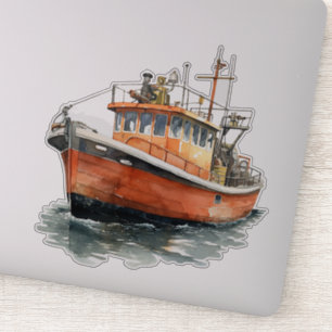 Maine Lobster Boat Fishing Sticker