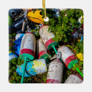 Maine Lobster Buoys Ceramic Ornament