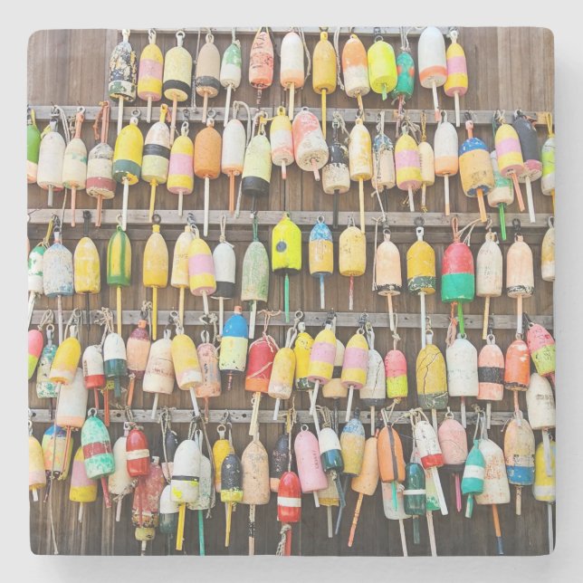 Maine Lobster Buoys Coaster Set (Front)