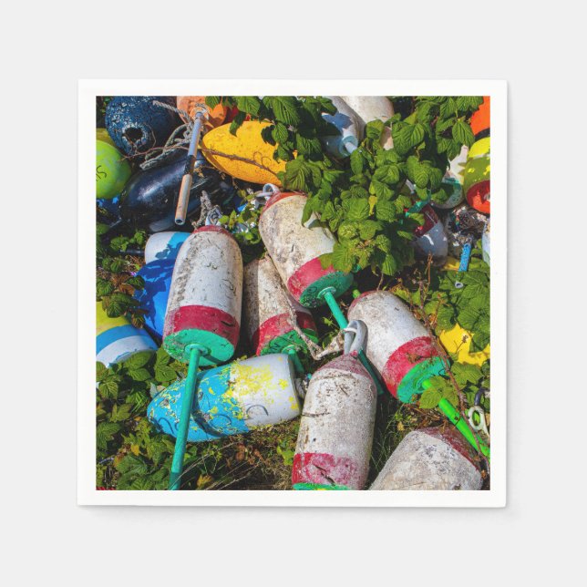 Maine Lobster Buoys Napkins (Front)