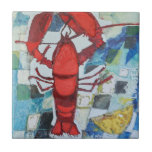 Maine Lobster Ceramic Tile<br><div class="desc">Brilliant Maine Lobster IV by Erin McGee Ferrell. Features a Maine lobster against a tile-like background.| 140576GG</div>