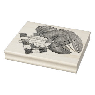 Maine Lobster Dinner Seafood Restaurant Fishmarket Rubber Stamp