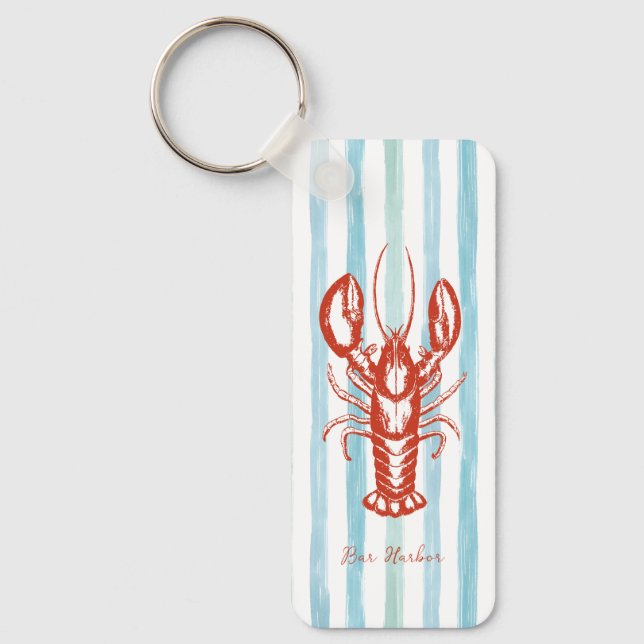 Maine Lobster Fisherman Core Stripes Keychain (Front)