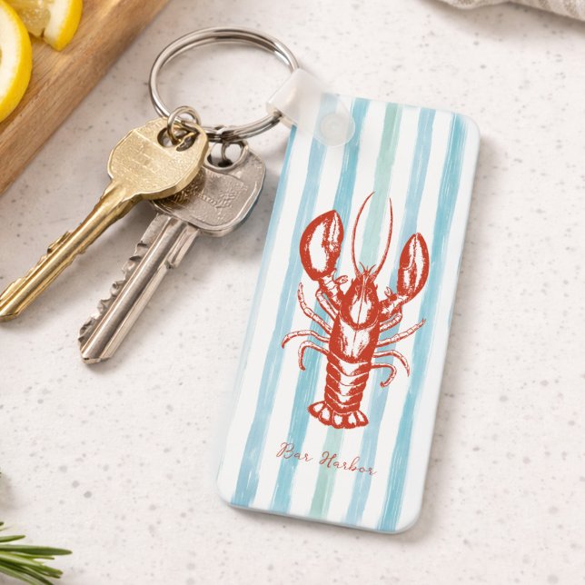 Maine Lobster Fisherman Core Stripes Keychain (Creator Uploaded)