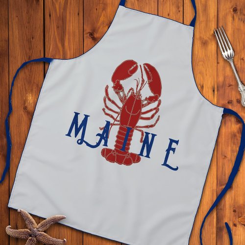 Maine Lobster Gray Long Apron