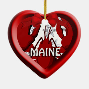 Maine Lobster Heart Christmas Ornament