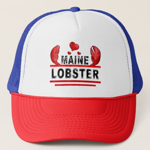  Maine Lobster Hearts Trucker Hat