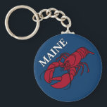 Maine Lobster Keychain<br><div class="desc">Original digital graphic of a lobster celebrating the state of Maine. This is an element in a mandala commemorating the Maine, and is the first of what will be designs for all 50 states. I have an explanatory video on You Tube at my channel: nightbloomingcards7.</div>