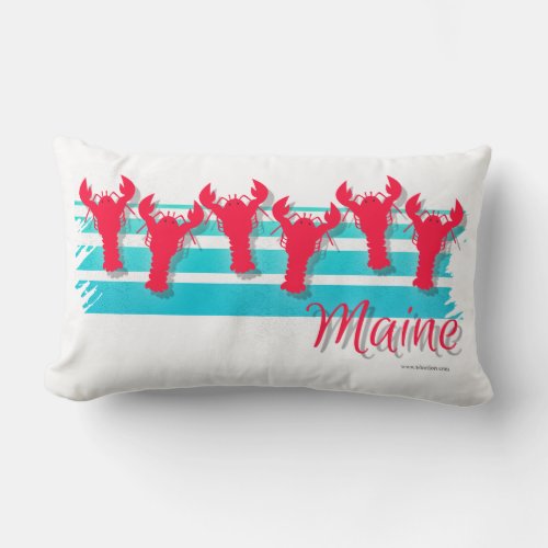 Maine Lobster Line Retro Style Lumbar Pillow