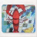 Maine Lobster Mouse Pad<br><div class="desc">Brilliant Maine Lobster IV by Erin McGee Ferrell. Features a Maine lobster against a tile-like background.| 140576GG</div>