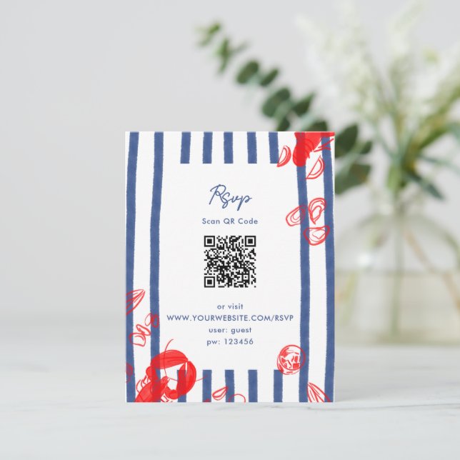 Maine Lobster Oysters Clams East Coast Wedding Invitation (Standing Front)