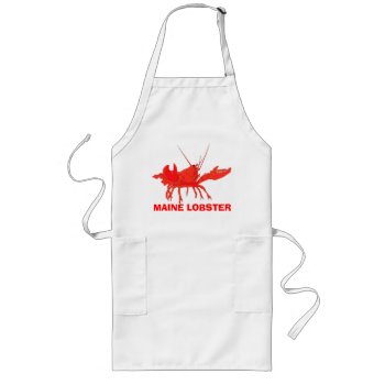 Maine Lobster Personalize Long Apron by BostonRookie at Zazzle