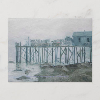 Maine Lobster Pier Post Card from original art.