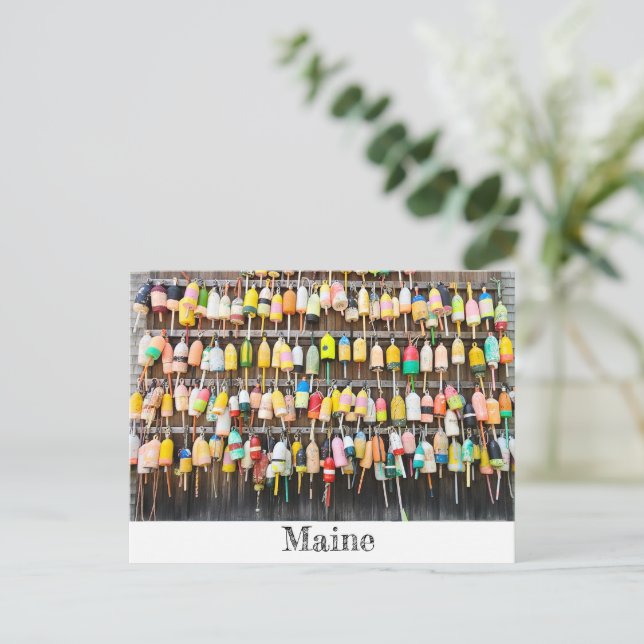 Maine Lobster Pots Postcard (Standing Front)