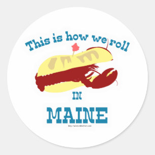 Maine Lobster Roll Classic Round Sticker