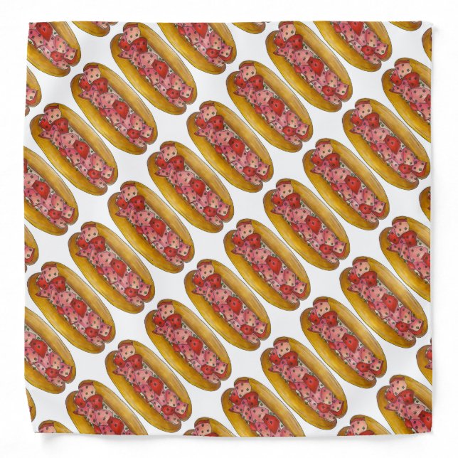 Maine Lobster Roll Rolls Seafood Sandwich Foodie Bandana (Front)