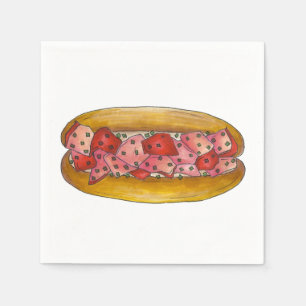 Maine Lobster Roll Sandwich Foodie Napkins