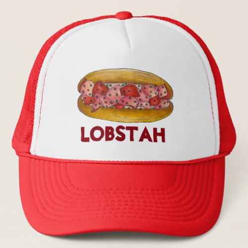 Maine Lobster Roll Sandwich LOBSTAH Seafood Trucker Hat