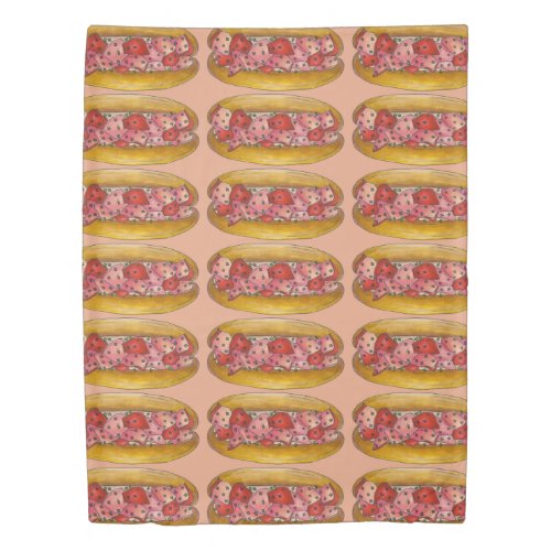 Maine Lobster Roll Sandwich Seafood Foodie Duvet Cover