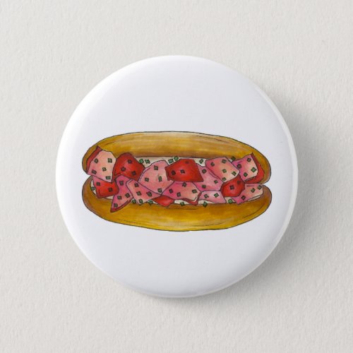 Maine Lobster Roll Seafood Foodie Sandwich Pinback Button