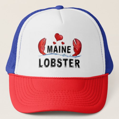 Maine Lobster Sea Hearts Trucker Hat
