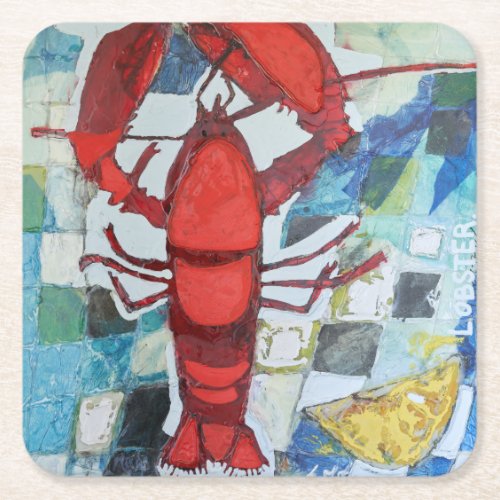 Maine Lobster Square Paper Coaster
