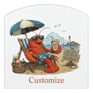 Maine Lobster Summer Fun Thunder_Cove Door Sign