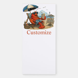 Maine Lobster Summer Fun Thunder_Cove Magnetic Notepad