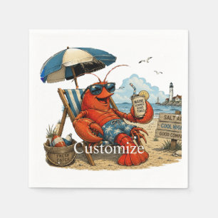 Maine Lobster Summer Fun Thunder_Cove Napkins