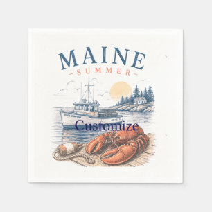 Maine Lobster Summer Fun Thunder_Cove Napkins