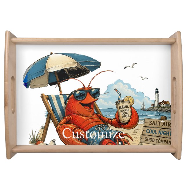 Maine Lobster Summer Fun Thunder_Cove Serving Tray (Front)
