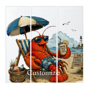 Maine Lobster Summer Fun Thunder_Cove Triptych