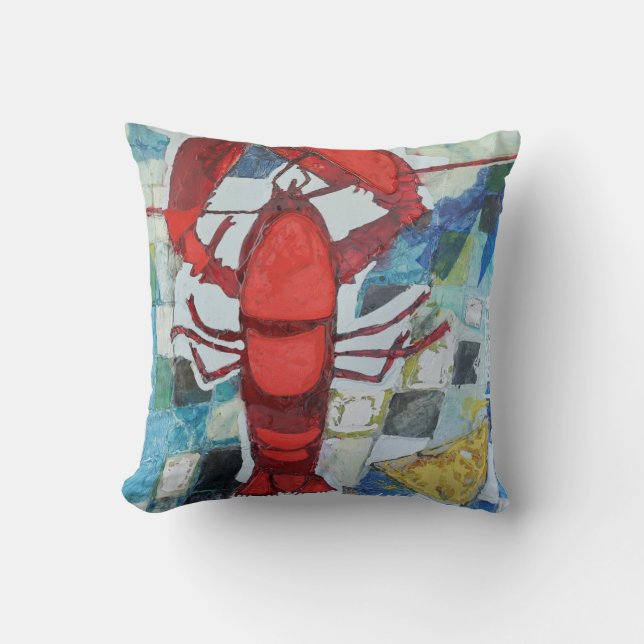 Maine Lobster Throw Pillow (Front)