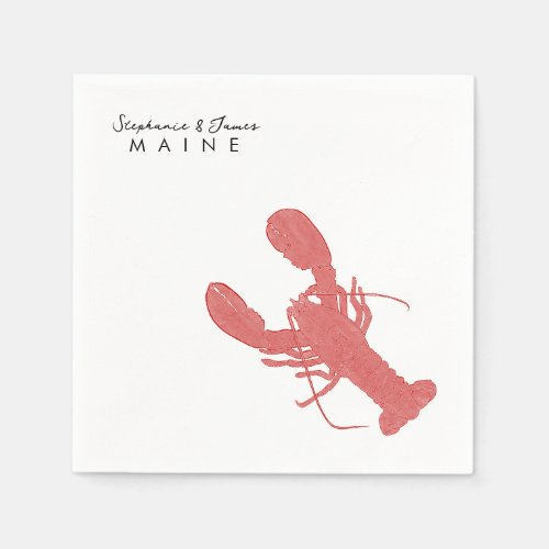 Maine Lobster wedding  Cocktail napkin