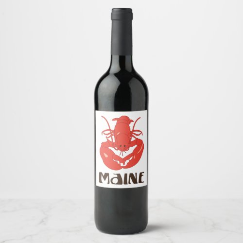 Maine Lobster Wine Label